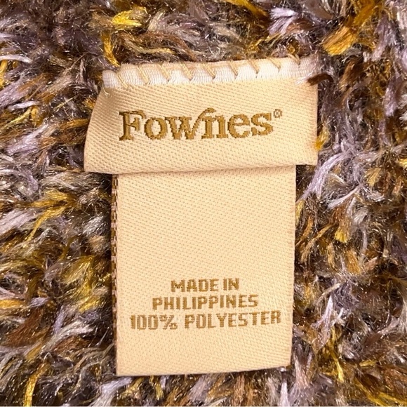 Fownes Brown Fuzzy Knit Scarf - Picture 4 of 15